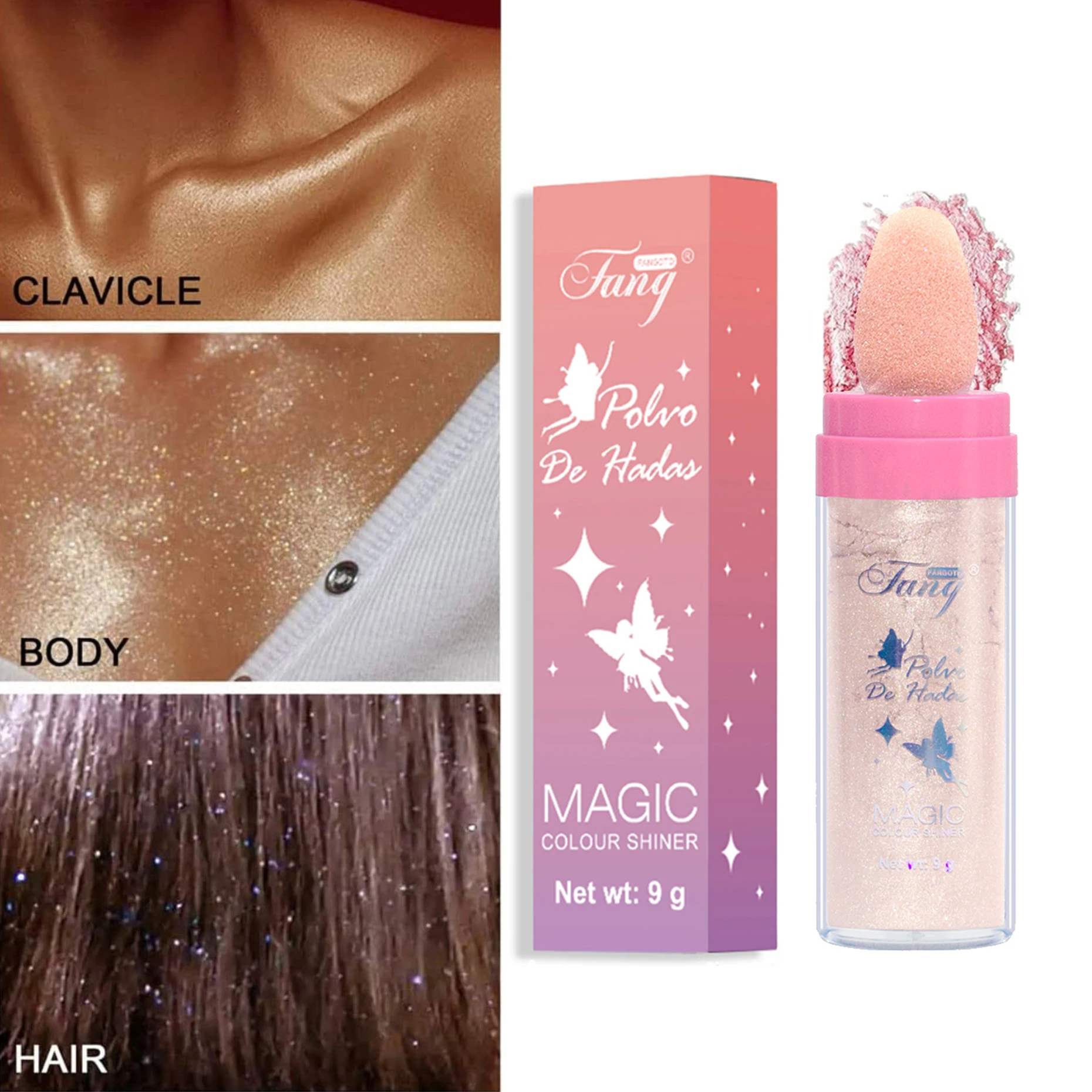 Popular Design Velvet Cream Cosmetics Three-Color Face Body Shimmer Highlighter Patting Powder Bronzer Excellent Makeup