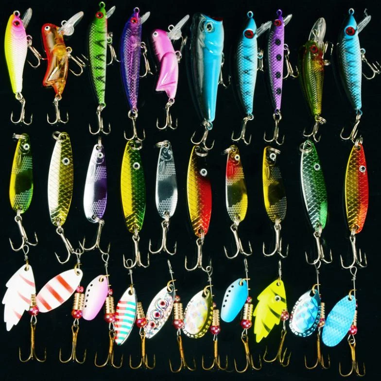 Justron Japan Steel Metal Fish Bait Fishing Lure Kits Hard Bait Artificial Lure Minnow Fishing Lure Set