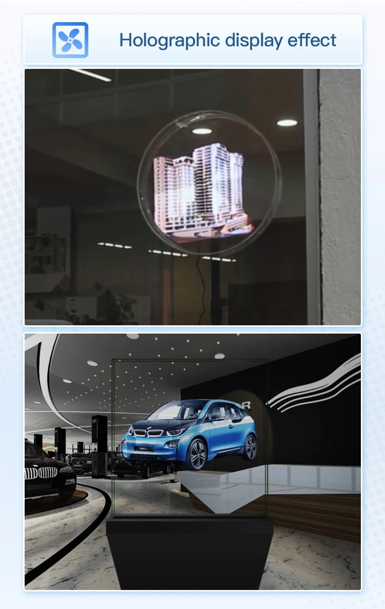 3D Hologram Fan Video Technology Advertising Display 52cm 65cm 3D Holographic LED Fan Projector With Cloud