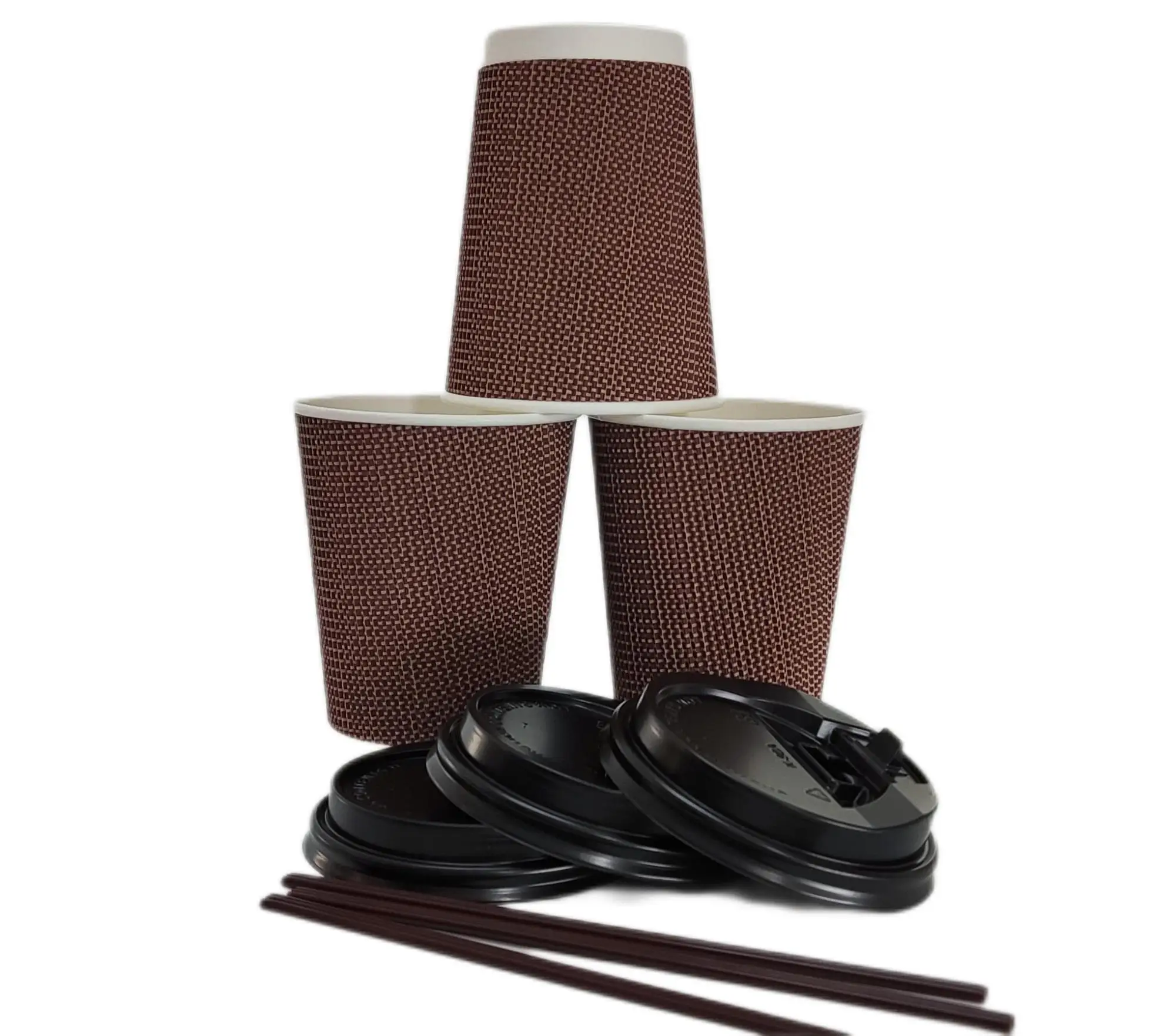 Wuhan Green Treasure Industry Coffee Paper cup Custom LOGO Full Printing Ripple Wall Match Lid Well Hot Sale