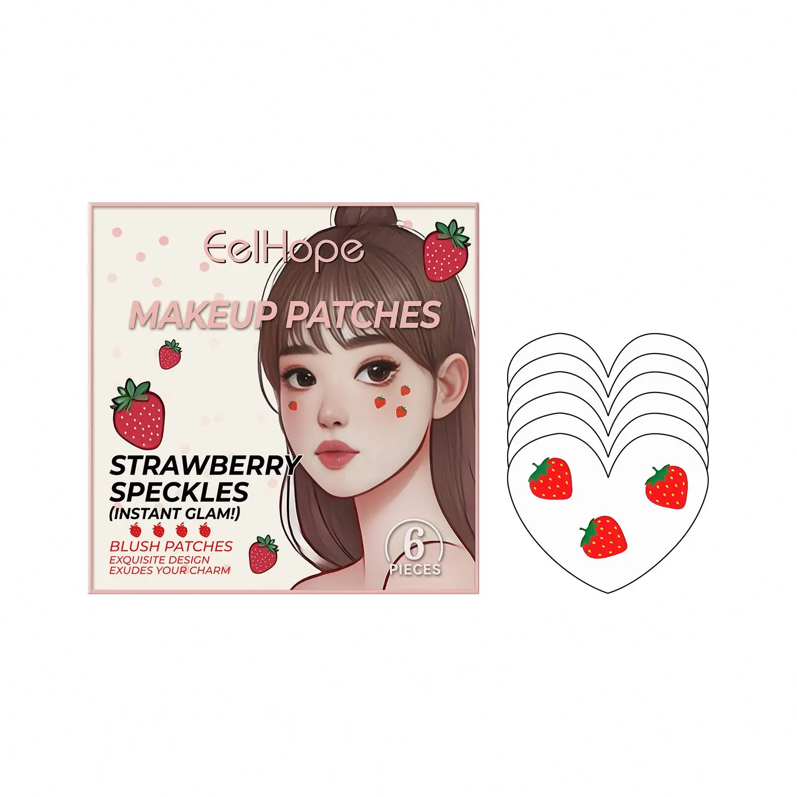 EEHOPE New Strawberry Speckles Makeup Patches Temporary Tattoo Stickers Blusher Patches Body Art Design For Holiday Parties