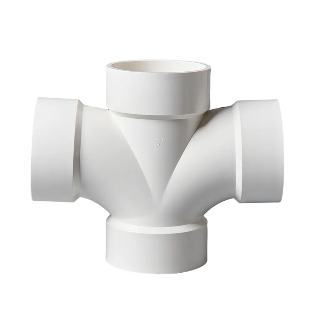 Wholesale ASTM D1785/2665 standard pvc DWV drainage pipe fittings plane cross tee