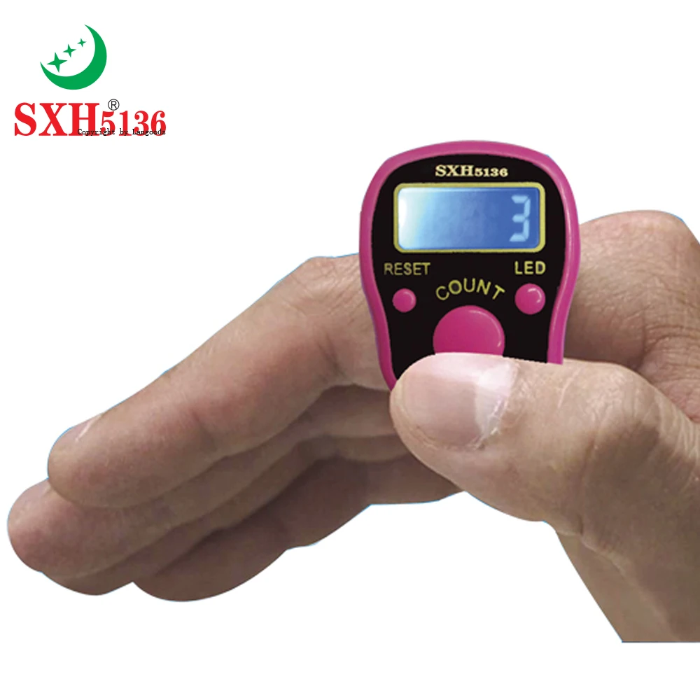 SXH5136 Factory Wholesale Electronics Ring Digital Tally Counter with LED Tasbih Digital