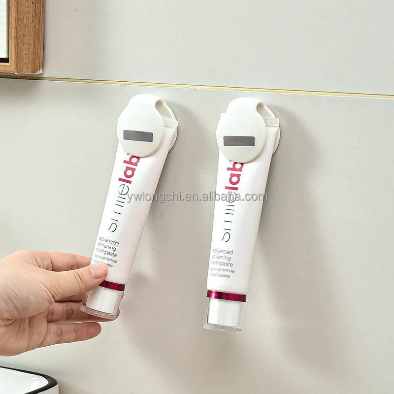 Mutifunctional Bathroom Accessories Plastic Toothpaste Stand Storage Rack Shower Room Toothpaste/ Cleaning Cream Clip