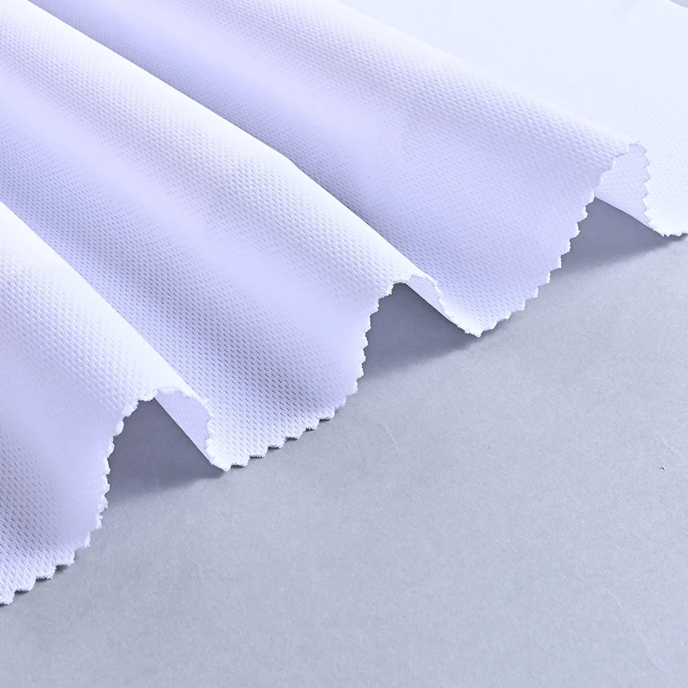100% Polyester Interlock Bird Eye Mesh Fabric Stretch Knitted Interlock Lining Fabric