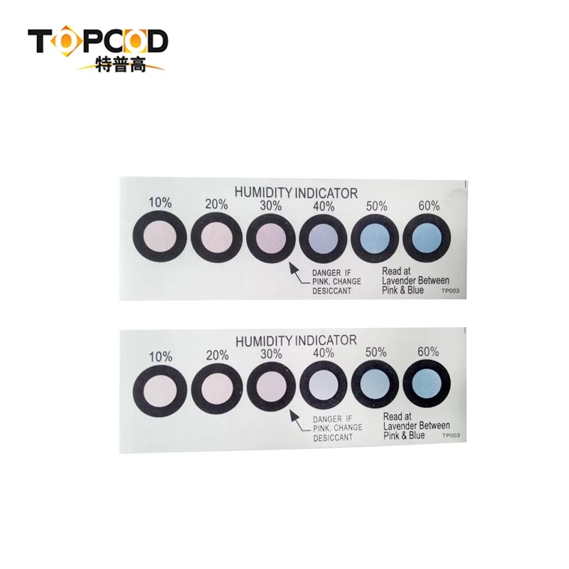 Various Dots Humidity Indicator Card Cobalt Dichloride Free Series for Electronic Goods