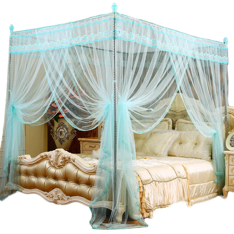Europe Style Square Fresh Natural Lace Four Seasons Protection Soft Encrypted Bedroom Mosquito Net