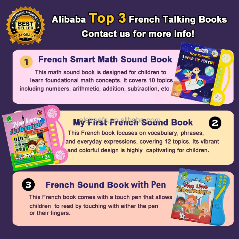 Kids Learning English And French Electronic Book Toy Education Electronic Books For Kid Children