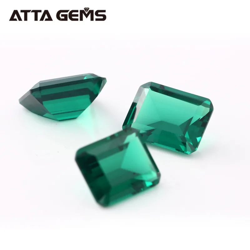 Synthetic Octagon Shape 9x7mm 1 Carat Emerald Cut Created Green Nano Spinel