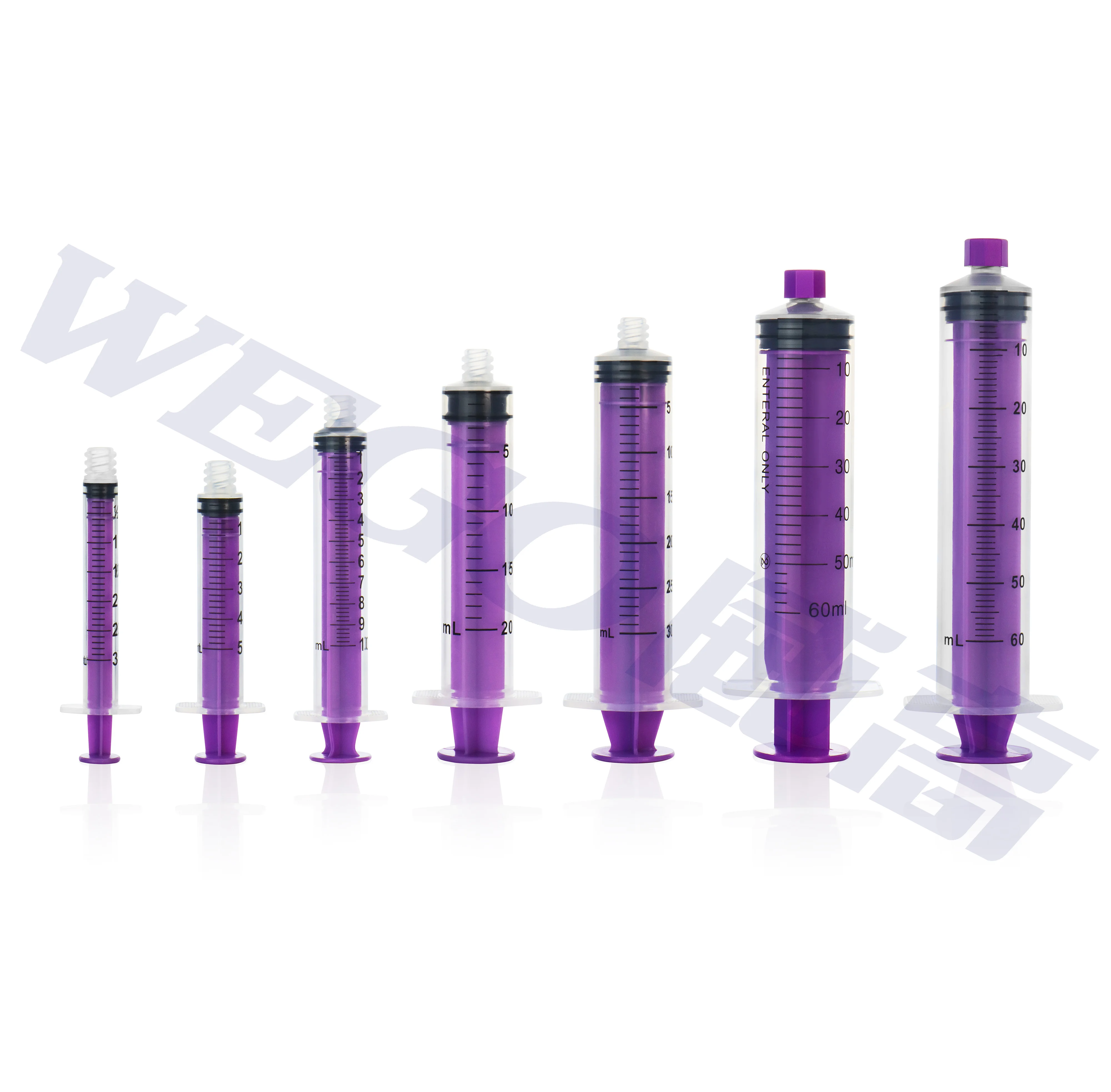 Wego медицинский одноразовый шприц 10 мл для внутривенного/энтерального кормления с коннектором enfit