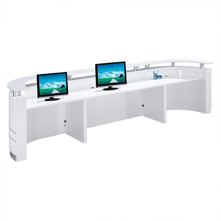 Factory wholesale ddp one piece customized google office shop reception desk tiktok reception desks