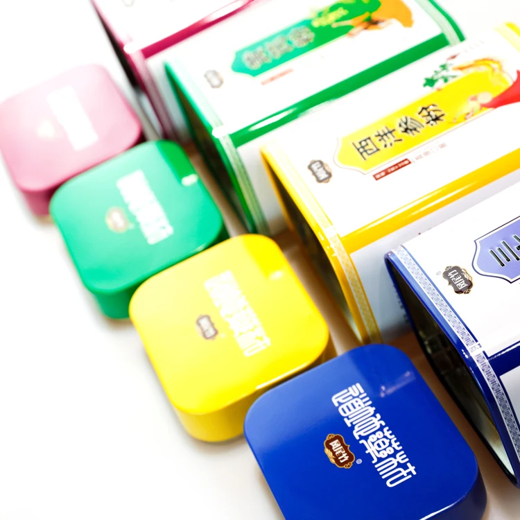 Custom Color Metal rectangular Candy Gift Box Packaging Tin Box food health box