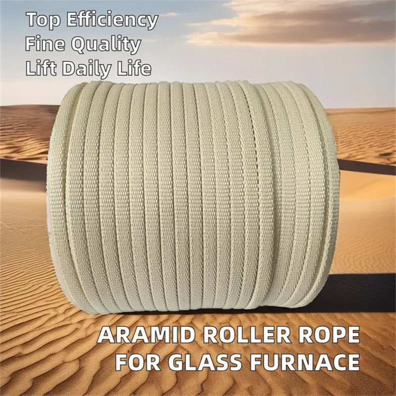 Cutting Resistant Flame Retardant Glass Tempering Furnace High Temperature Rope Aramid Roller Conveyor Rope