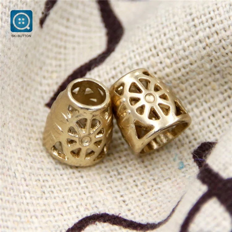 high quality Zinc Alloy gold Metal Rope button Cord ends stopper for swimwear