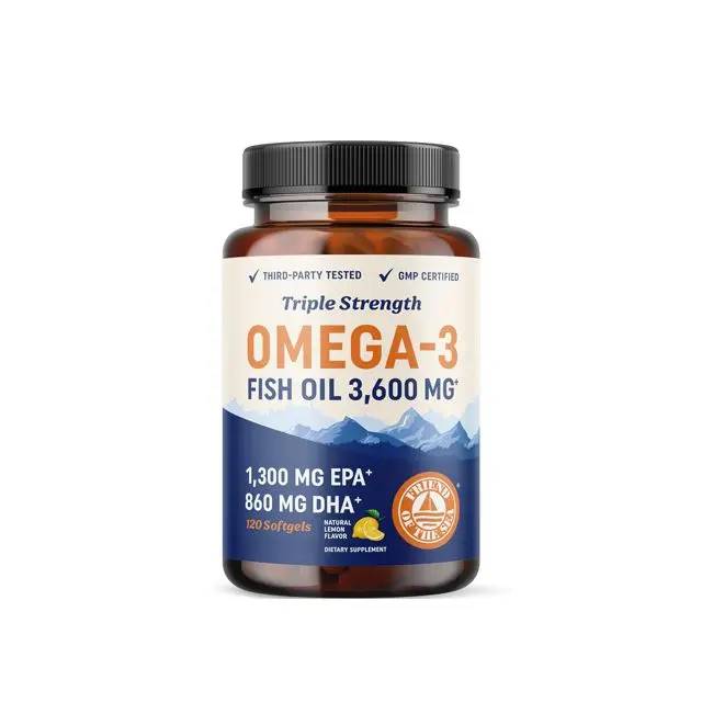 OEM/ODM Omega 3 Fish Oil EPA & DHA Fatty Acids, Ultra-Refined Fish Oil Supplement, High Potency EPA, DHA