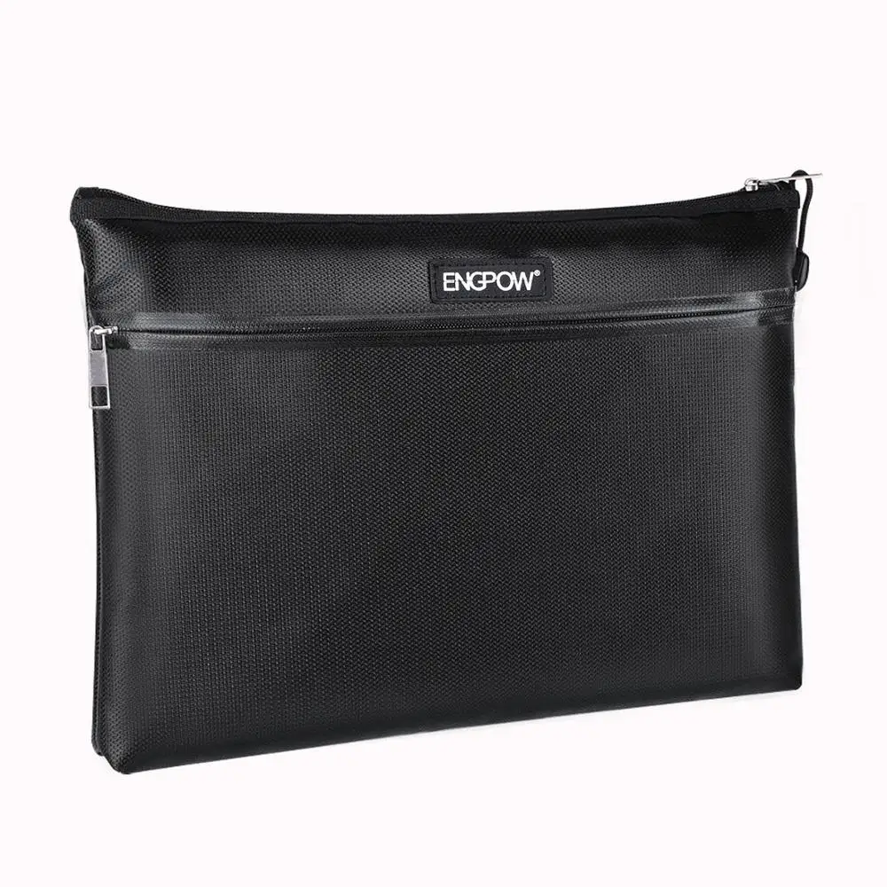 Fireproof Waterproof File Document Bag Two Pockets Two Zippers 2020 Hot Selling Women Man Money Coin Safe Bag