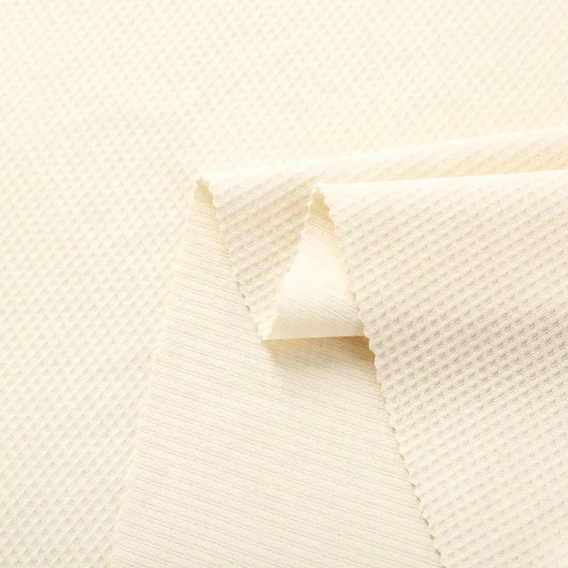 100% Polyester Waffle Knitted Fabric Lightweight Cross Wafer T-shirt Hoodie & Dress Set for Home Wear & Fashion Accessories