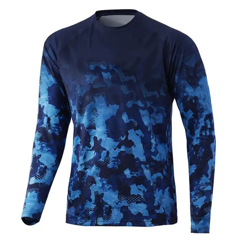 Newest Style Men Long Sleeve Fishing Shirt Men Summer Fishing Wear Custom Fishing Jersey Sublimation