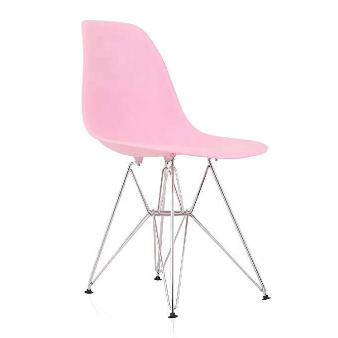 Silla plastico patas metalicas chair modern plastic creative office steel frame leisure chair