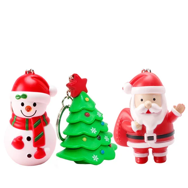 Christmas Promotional Light-Up Penguin Keychain for Kids Creative Plastic Keychain with LED Light and Sound