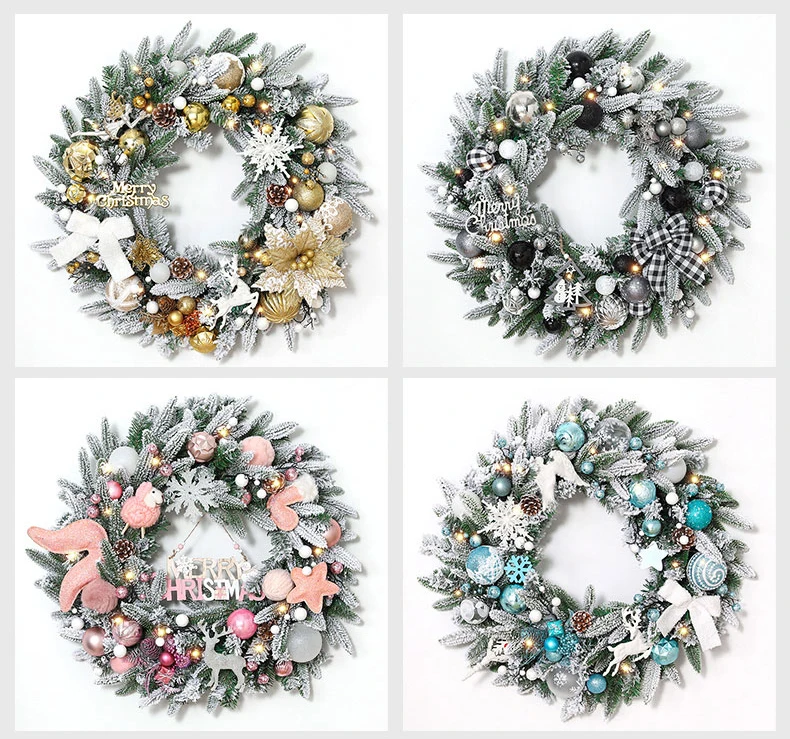 2024 PVC large decoration hand made artificial wreath bulk buy big christmas wreath door garland