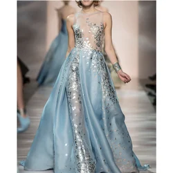 Unique design sexy blue ball gowns long evening prom dresses for girls