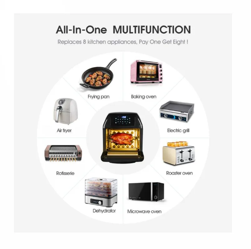  New hot sale 18L large capacity multi-function super-heated air heats fryer digital control oil free