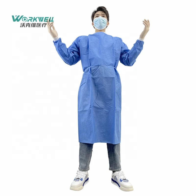 Factory Directly ASTM F1670 gown en14126 Impervious Gown Price level 4 Reusable Medical 25g for ICU Operating rooms