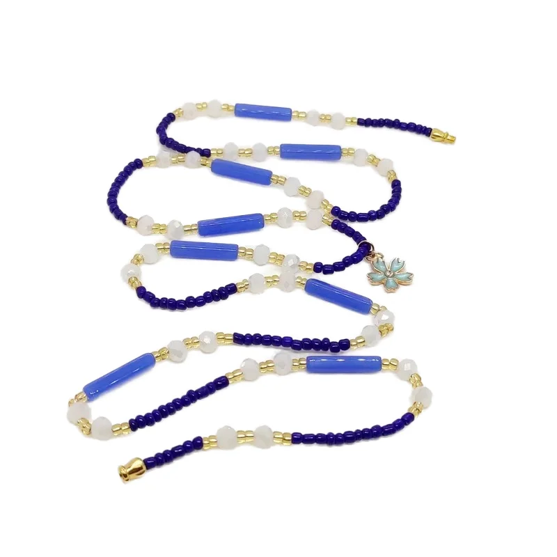 2024 hot selling bohemian waist bead belly chain fashion summer beach colorful crystal beads pendant waist chain for women girls