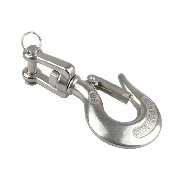 American Style Heavy Duty Crane Cargo Hook 304 316 Stainless Steel Plain Finish Mining Heavy Industry Crane Lifting Chain Hook