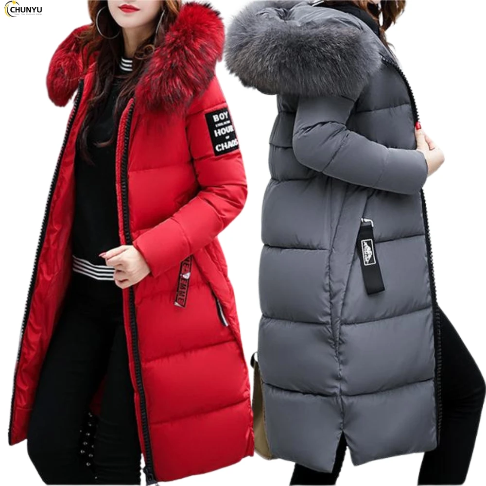 2024 winter black zipper faux fur hoddies warm fluffy winter jacket coats for women long coat mid lengths