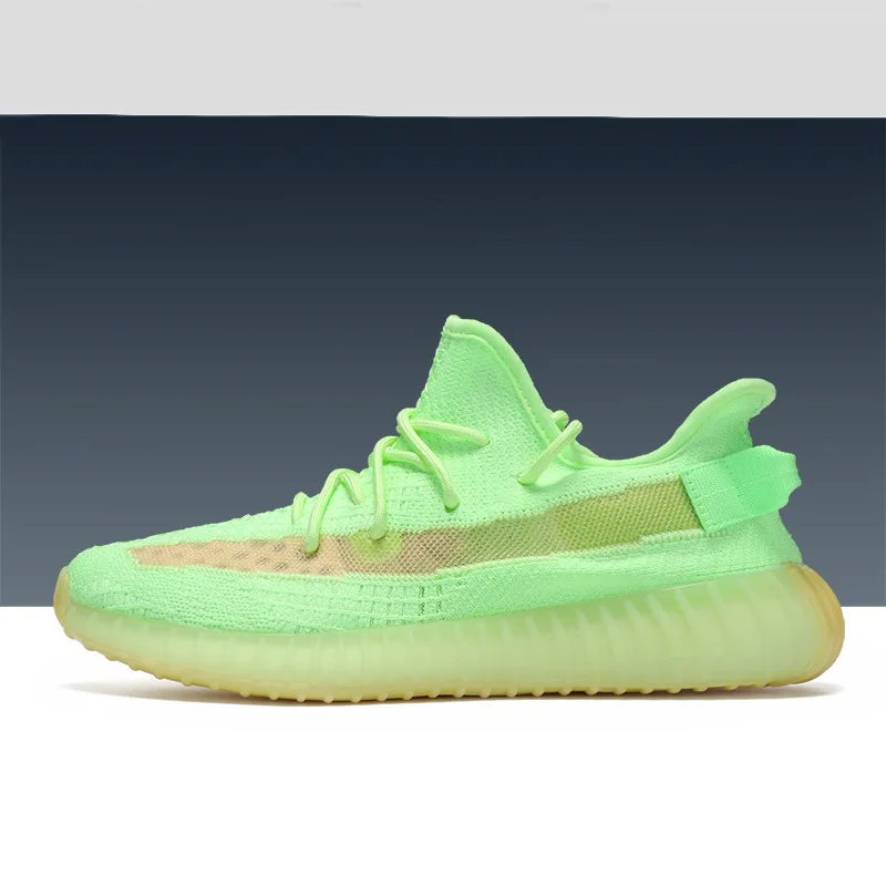 
Quality Reflective Yeezy 350 V2 Style Women Casual Sneakers Sports Shoes with -E-TPU Breathable Knit shoes for men 