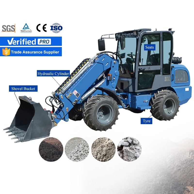 LANE Large Chinese Skid Steer Farm Tractor Front End Loader Bucket Loader Mini Skid Loader