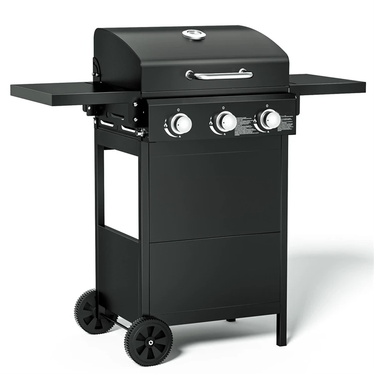 Customized Classic 3 Burners Gas Grill Outdoor Travel Multifunctional Movable Propane Barbecue Grill