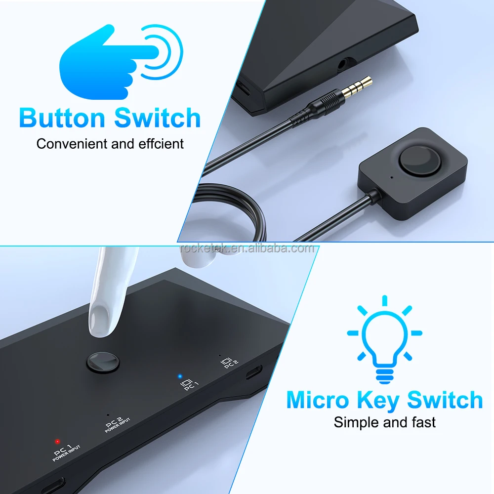 Full Function 2 Type c Kvm Extender Splitter 4K 60hz Multi Usb Port
