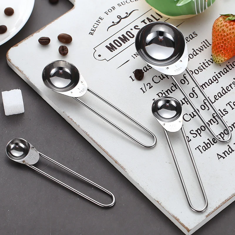 OEM/ODM LFGB certified kitchen stainless steel 430 solid liquid tsp measuring spoons set