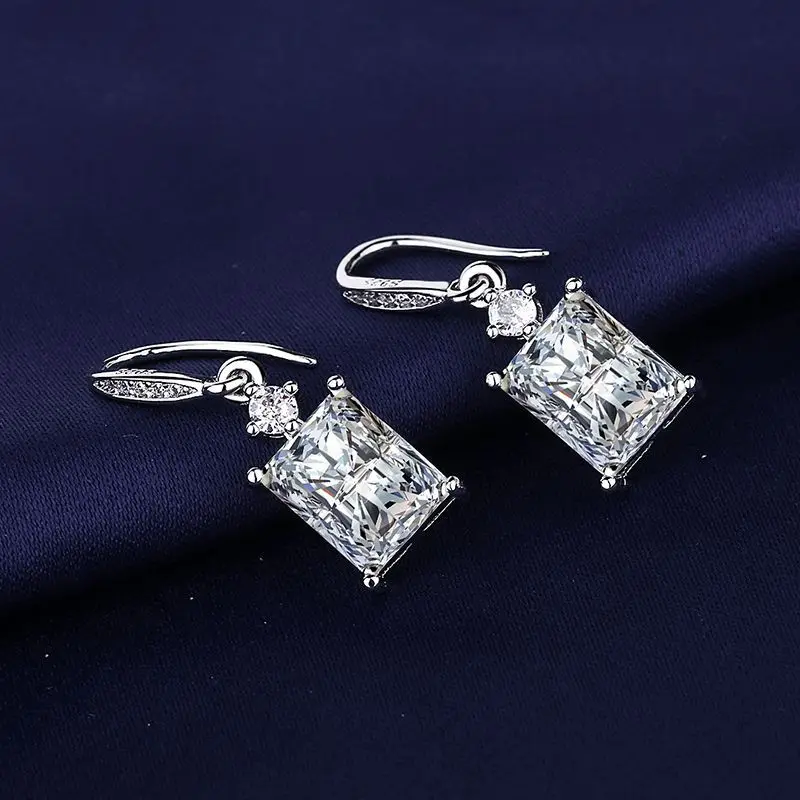 Most popular jewelry for 2023 Square Diamond earring hook luxury earring gifts for women