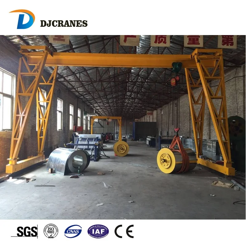 Industrial portable shop free hand 1 ton mini single gantry crane