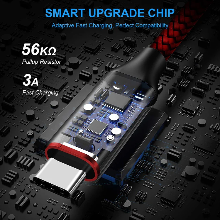 Wholesale 3a Data Cable Usb 3.0 Type C Connector Braided Usb Cable Fast Charging Type C to Usb Cable For Android Xiaomi Huawei