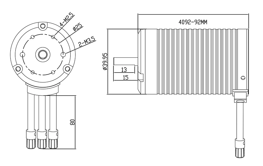 RTI-4092 4-Poles Inrunner Brushless sensorless motor for 1/8 Monster