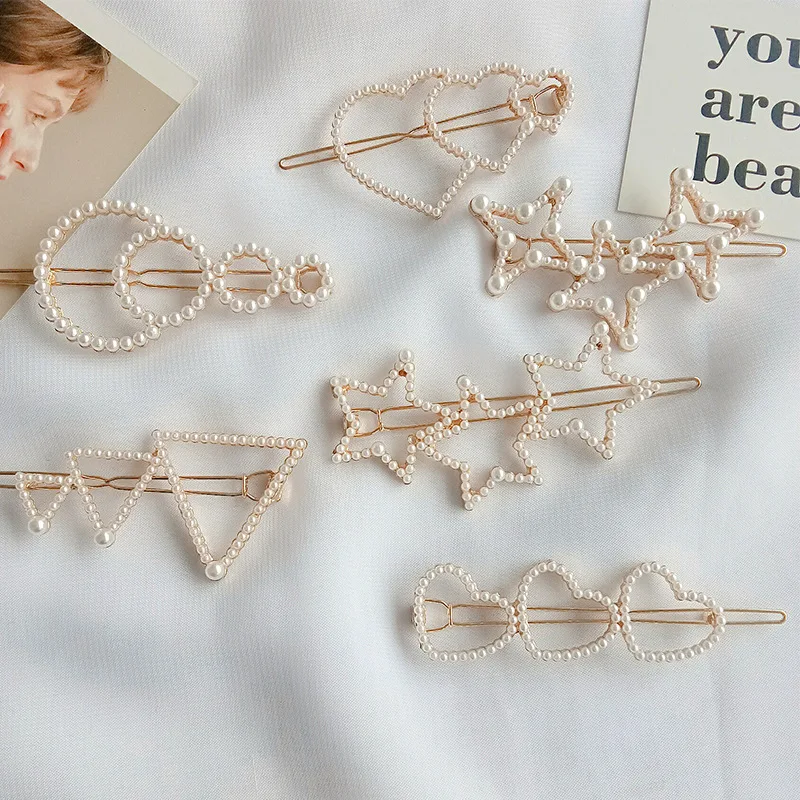 Заколка для волос в классическом стиле Фея Жемчуг любовь звезда Геометрия заколка для волос лягушка боковой зажим женские аксессуары для волос
