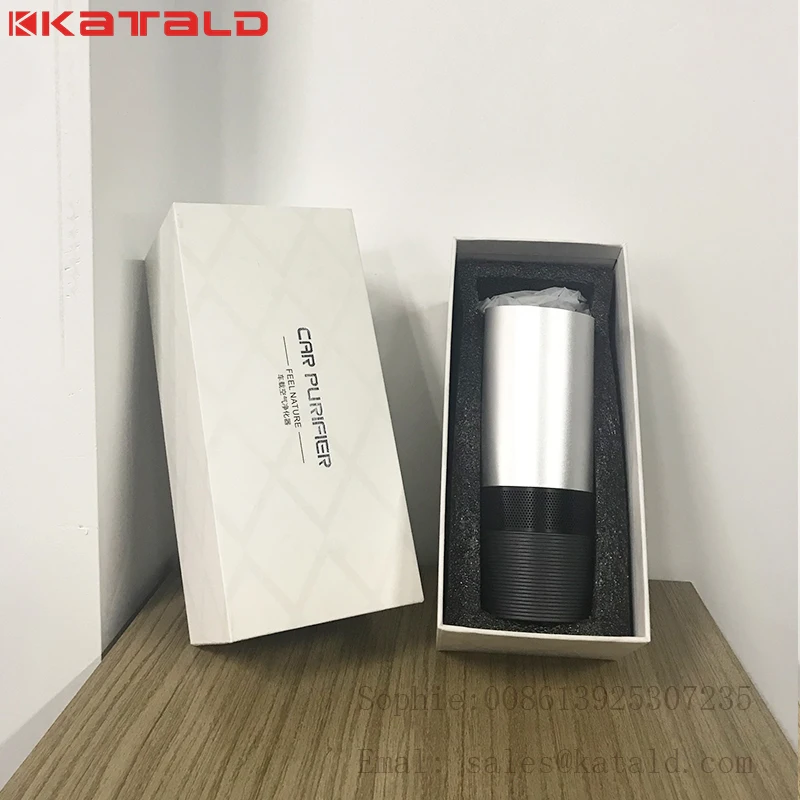 2022 KATALD Hot Selling Black Car Air Purifier with TVOC Air Quality Sensor and Negative Ion