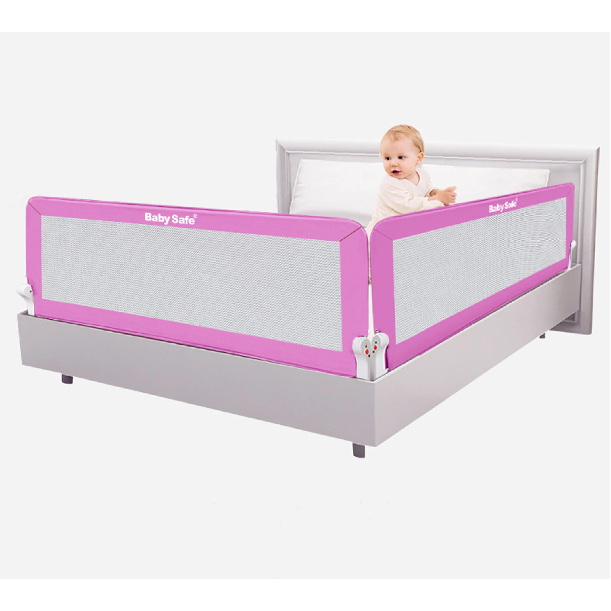 Folding bed rail barrier Baby Safety King Bed Frame Rails Guard Protection Fence