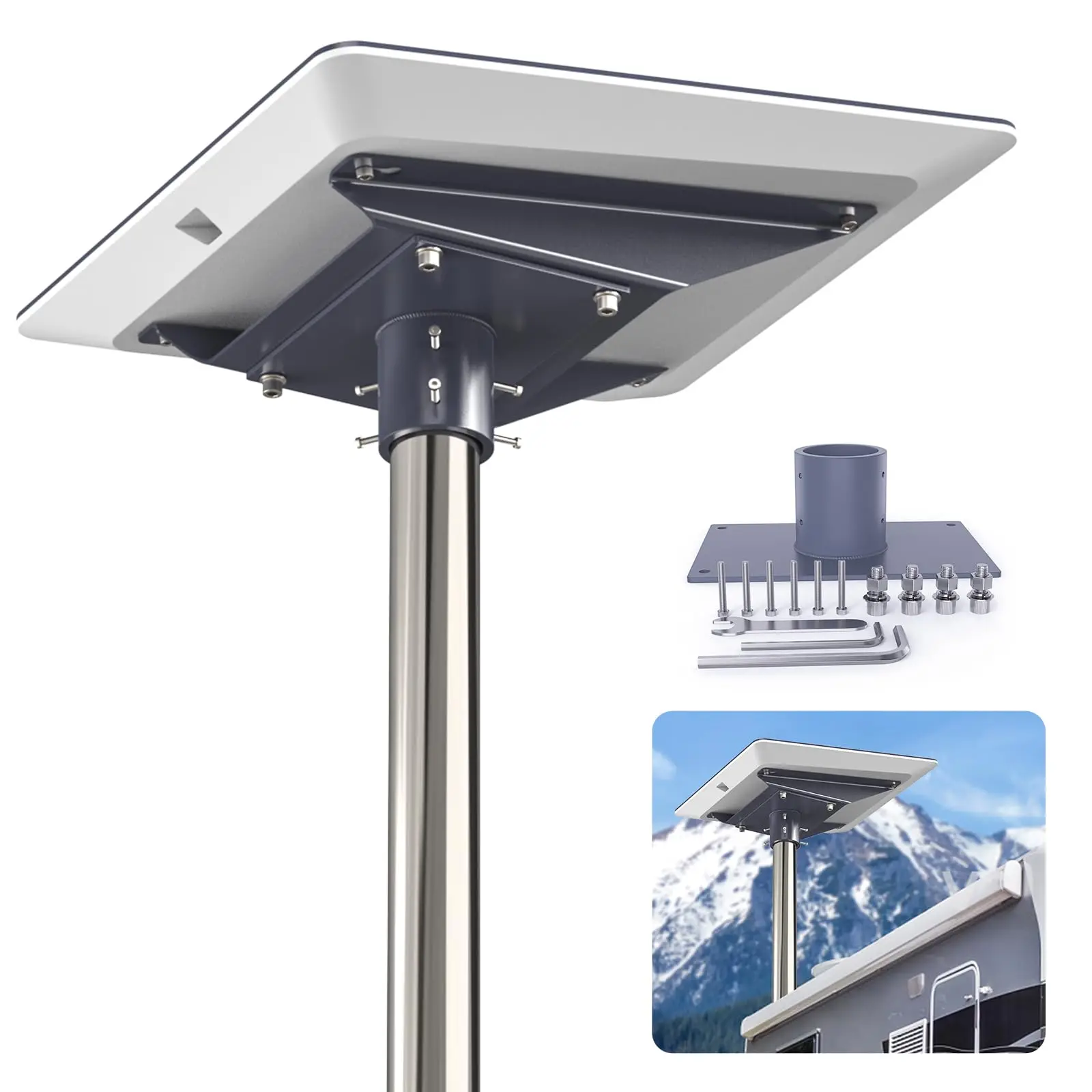 Starlink Flat High Performance Pipe Adapter with Pole Roof Mount Options Starlink Internet Kit Satellite Premium Mounting Kit