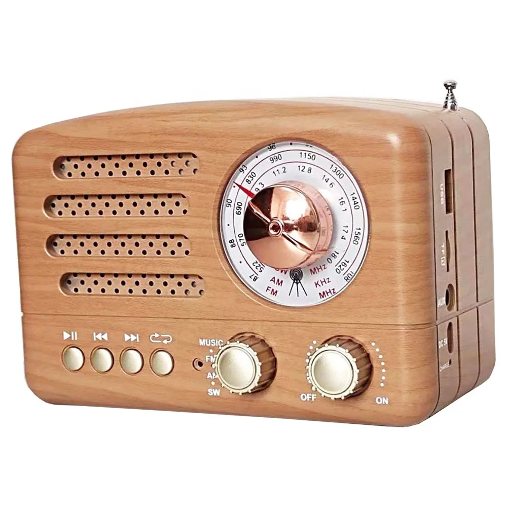 Hot-selling Portable Wireless Vintage Radio Classic Radio Design Retro FM Radio Pocket Design BT Speaker