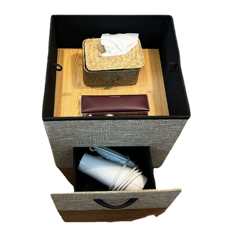 Factory Direct Furniture Mordernr   Foldable Storage Stool with Ottoman Wood Tray Drawer Type for Bedroom Hotel