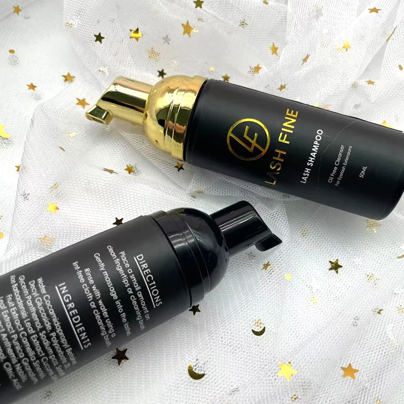 LASH FINE eyelash shampoo lash foam organic custom private label oil free mink organic vegan 60ml lash shampoo