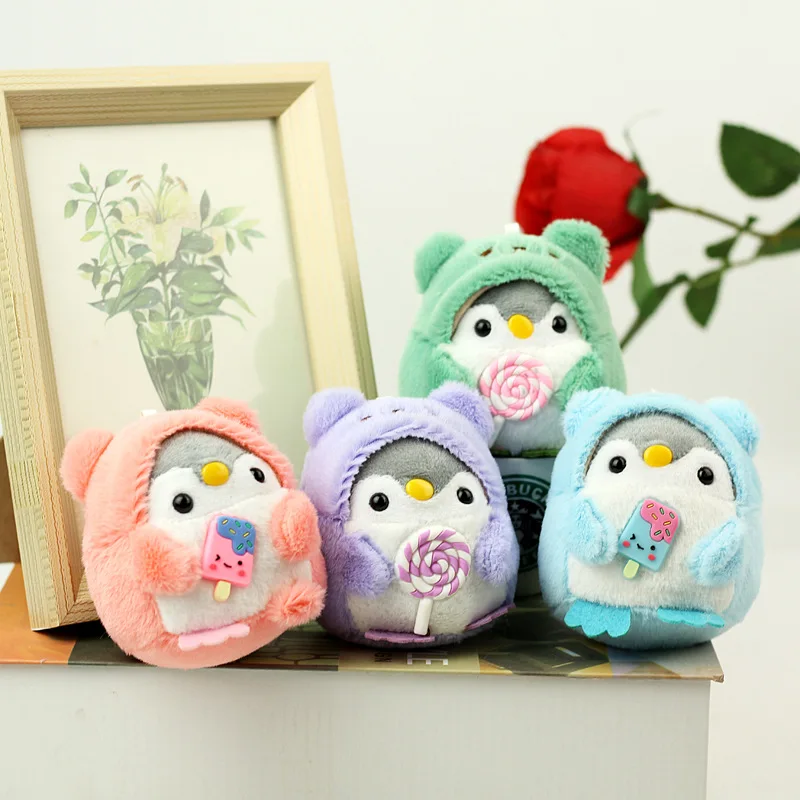 New Small Penguin Plush Keychain Cute Plushie Doll Anime Kawaii Toys for Children Pendant Keyring Woman Girl Birthday Gift