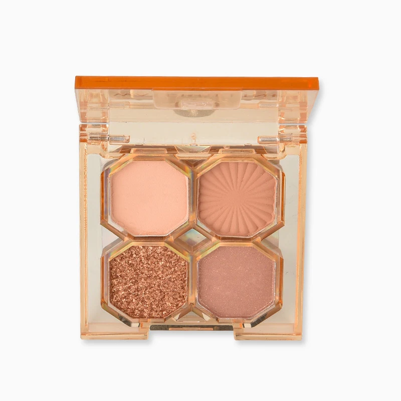 High pigment matte korean cosmetics makeup  4 color pearlescent matte shimmer  makeup eye shadow plate without logo