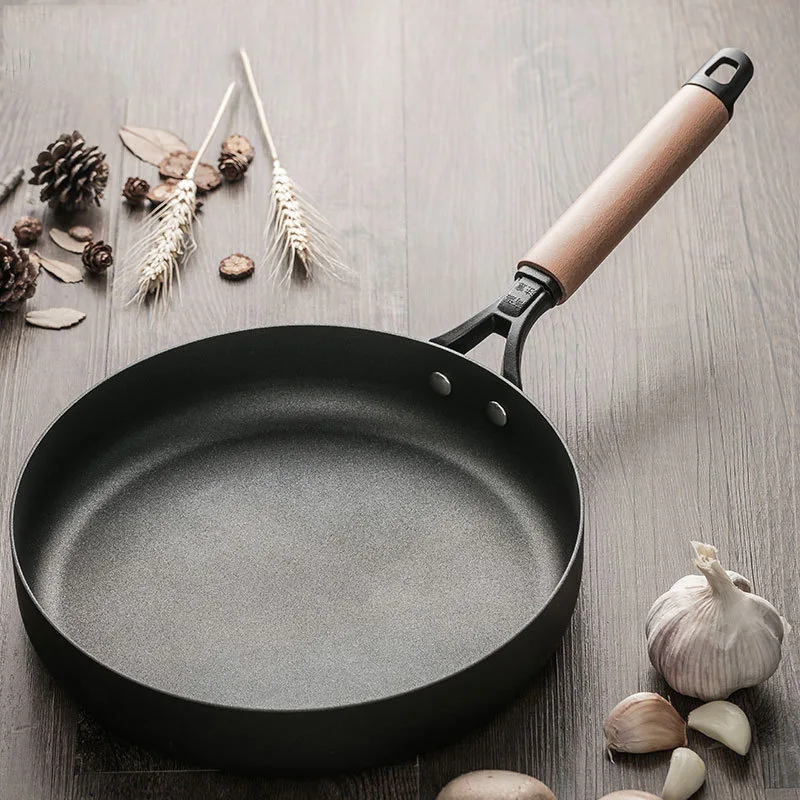 Cast Iron Skillet Electric Cast Iron Skillet,Non-stick Induction Cooker Black Pan/soup Pot Set Wok Suit,3pcs Cookware Set